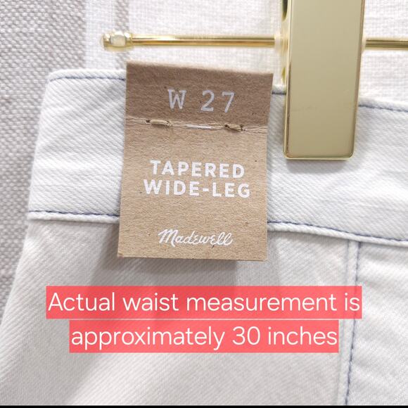 NEW MADEWELL Jeans Wide Leg Tapered Balloon Size 27 Light Cadiz Blue Structured - Picture 14 of 15